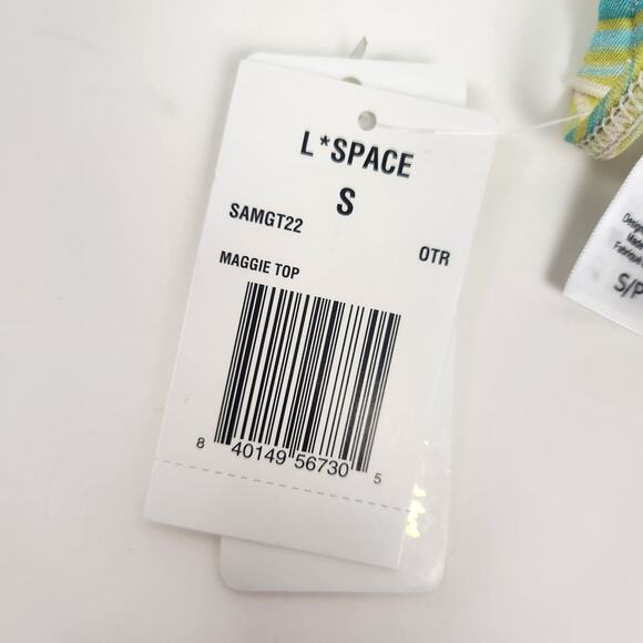 L*Space Maggie Triangle Bikini Top in Over the Edge Yellow Green Size Small NWT - Picture 5 of 6